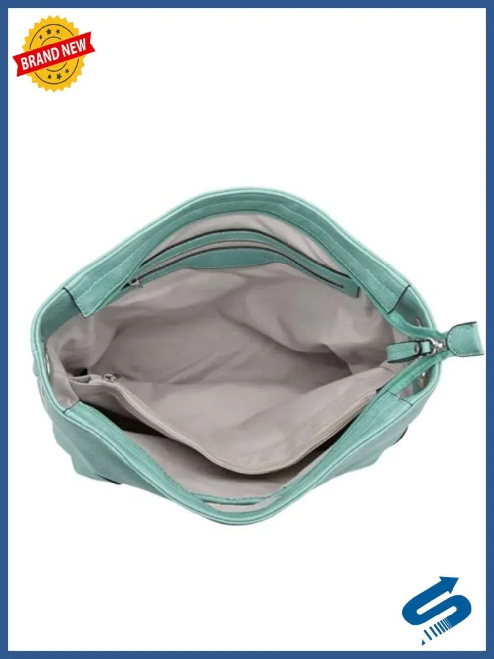 Hobo Shoulder Bag Faux Leather Silver Hardware Detachable Strap